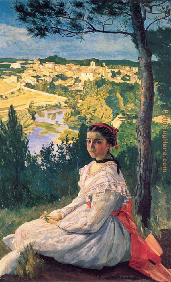 View of the Village painting - Frederic Bazille View of the Village art painting